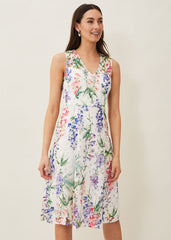 Lonnie Floral Fit And Flare Dress Ivory/Multi