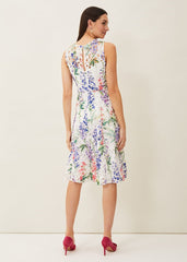 Lonnie Floral Fit And Flare Dress Ivory/Multi