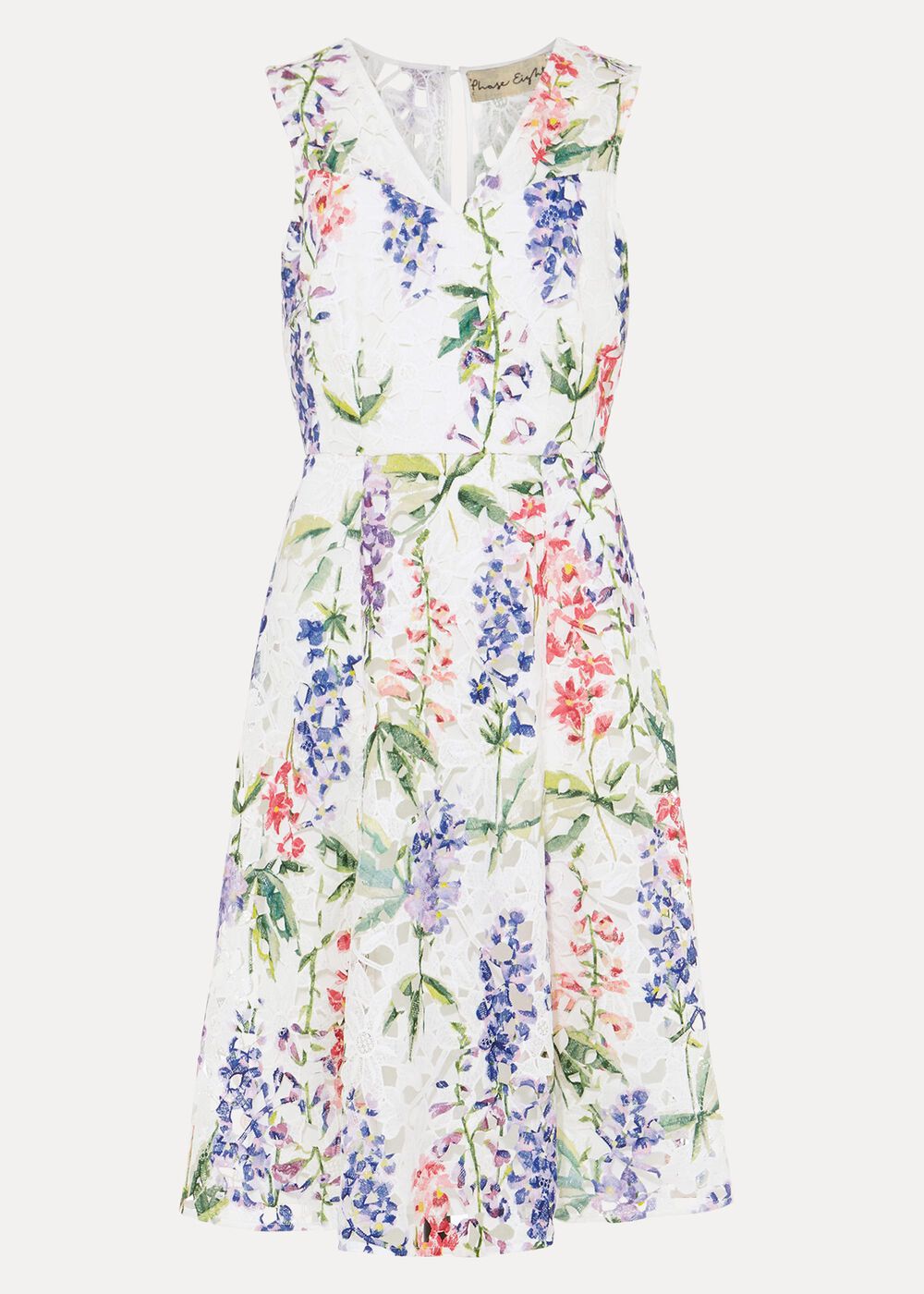 Lonnie Floral Fit And Flare Dress Ivory/Multi