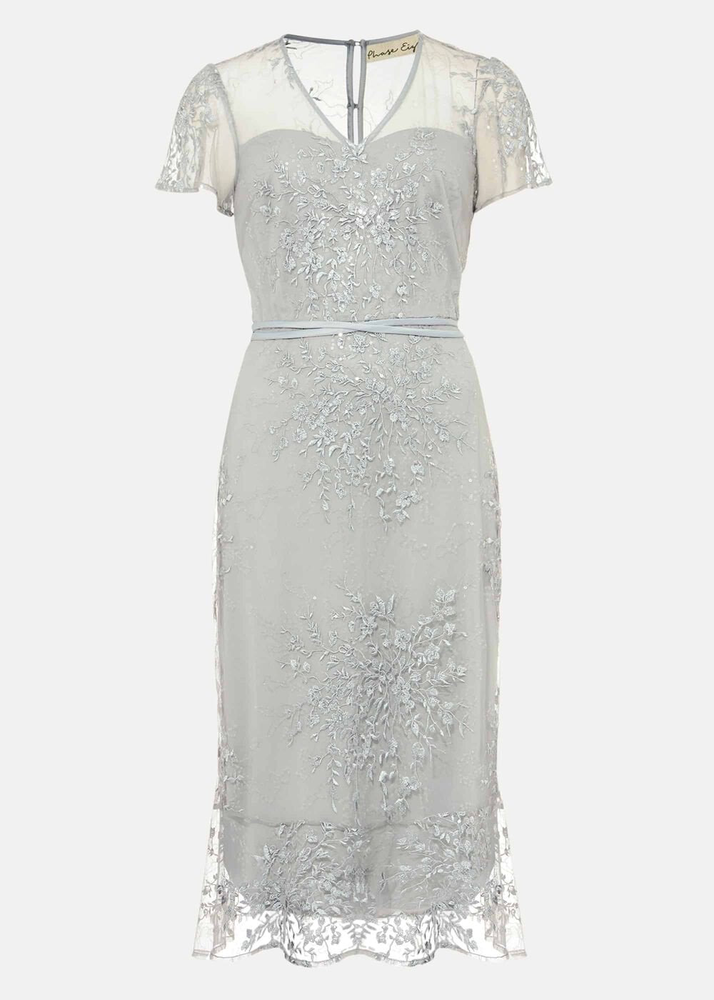 Juliana Floral Embroidered Dress Eau De Nil