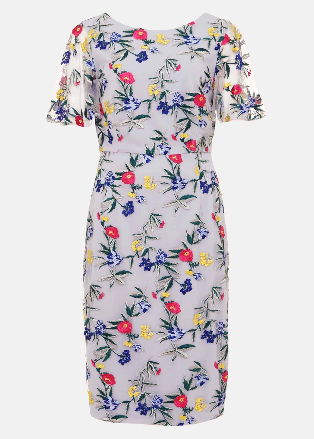 Lorie Floral Embroidered Dress Lavender