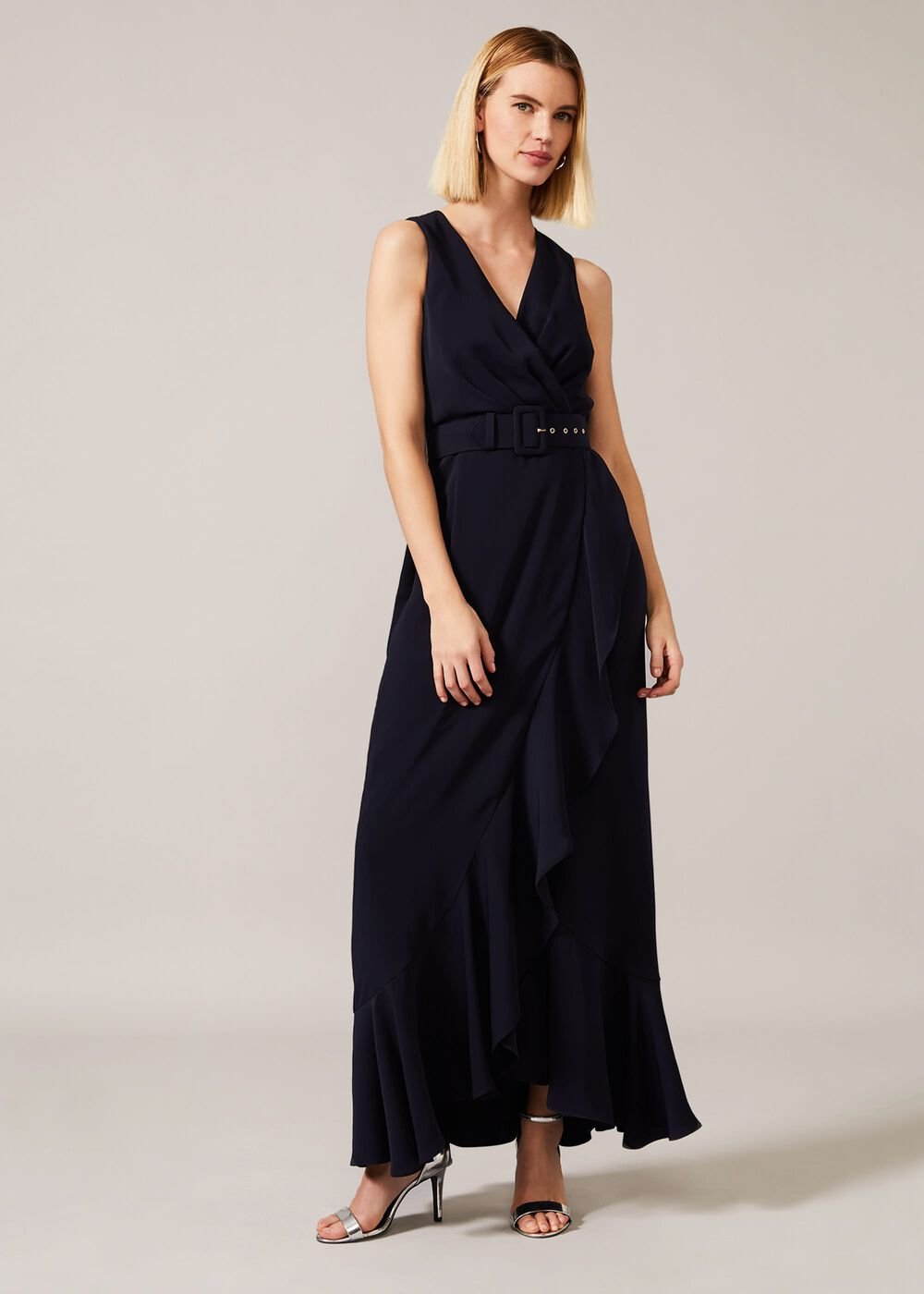 Lara Belted Dress Navy