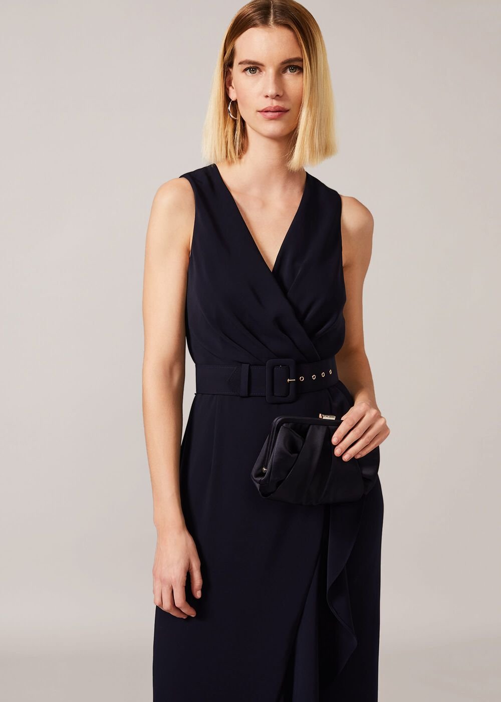 Lara Belted Dress Navy