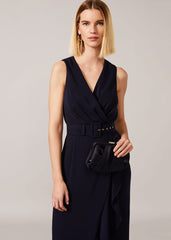 Lara Belted Dress Navy