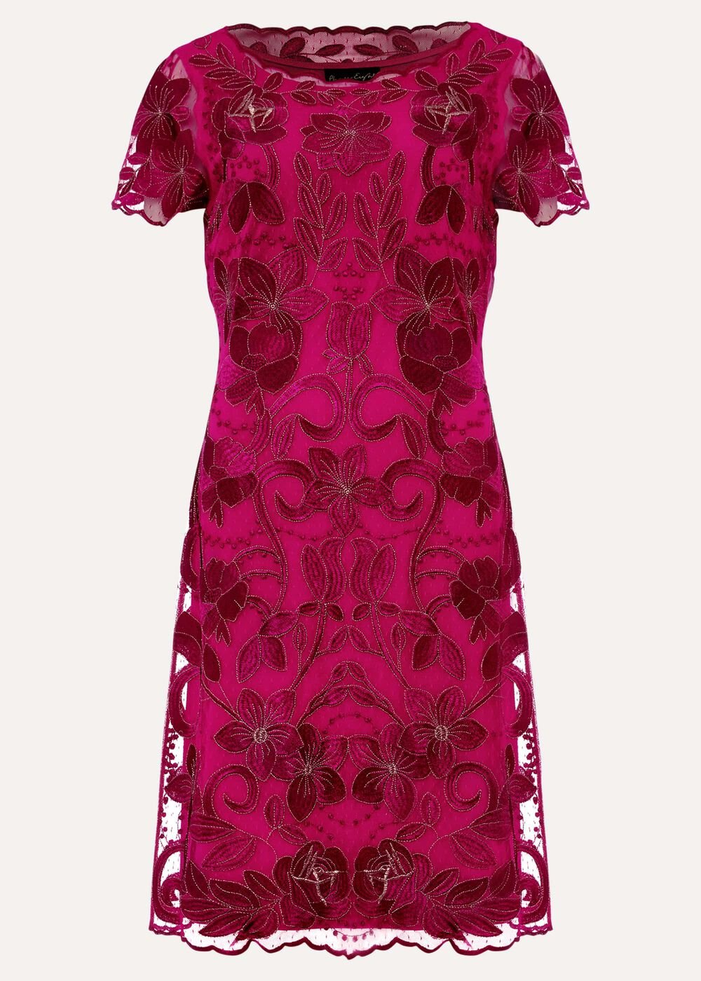Nessa Embroidered Dress Fuchsia