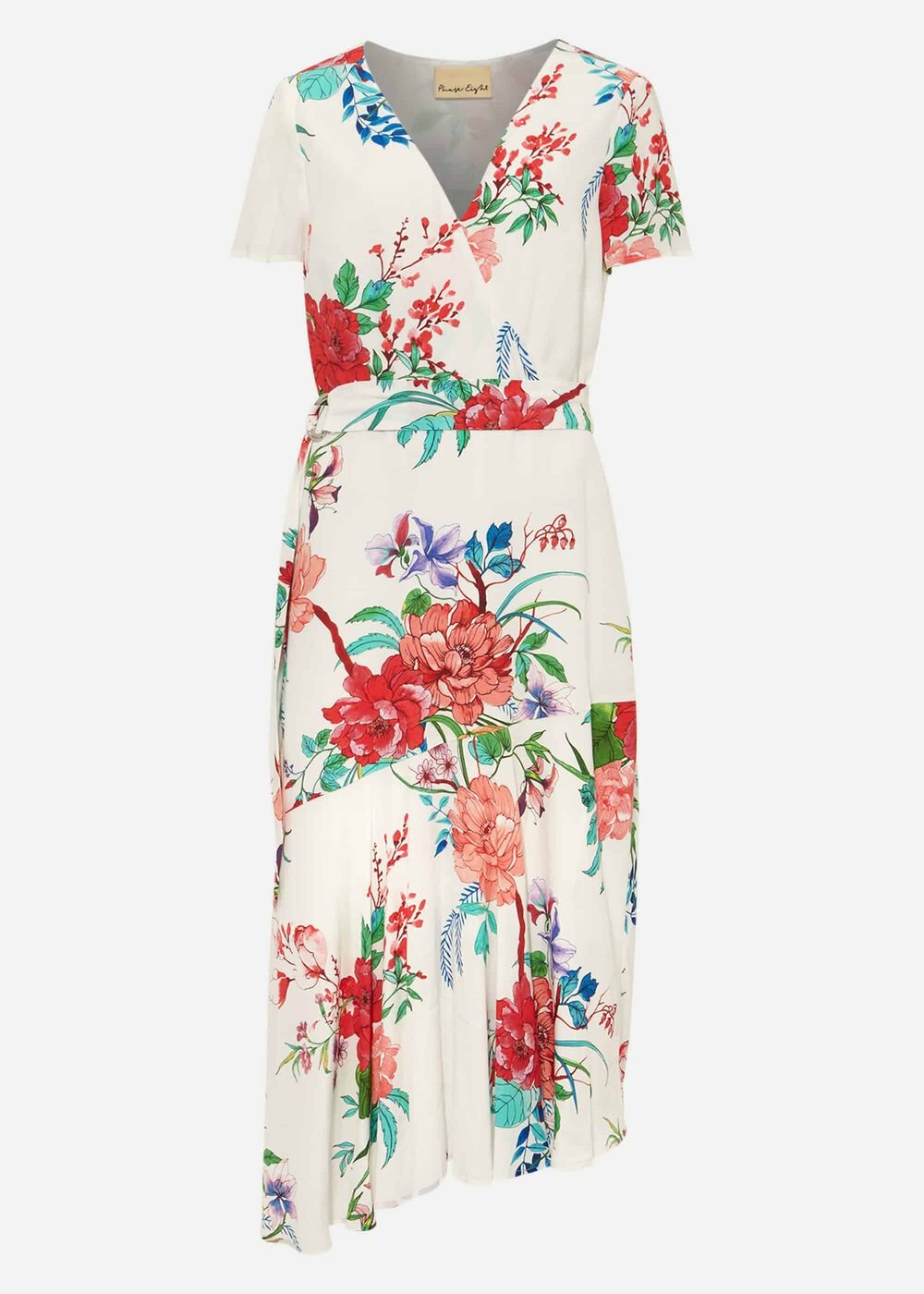 Evadine Floral Tea Dress White Multi