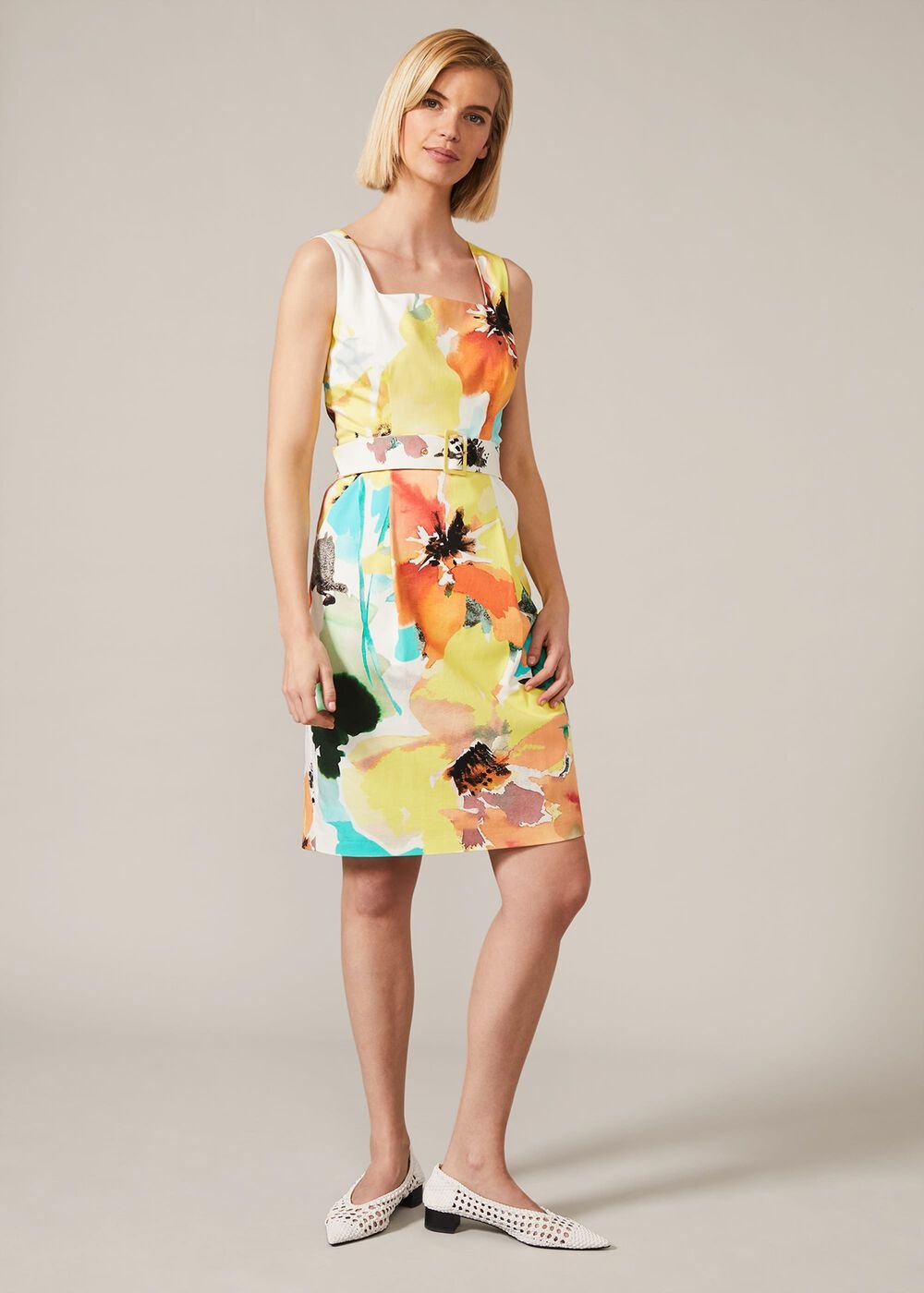 Melita Floral Dress Ivory Multi