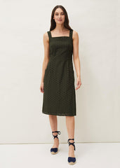 Olymea Broderie Dress Khaki