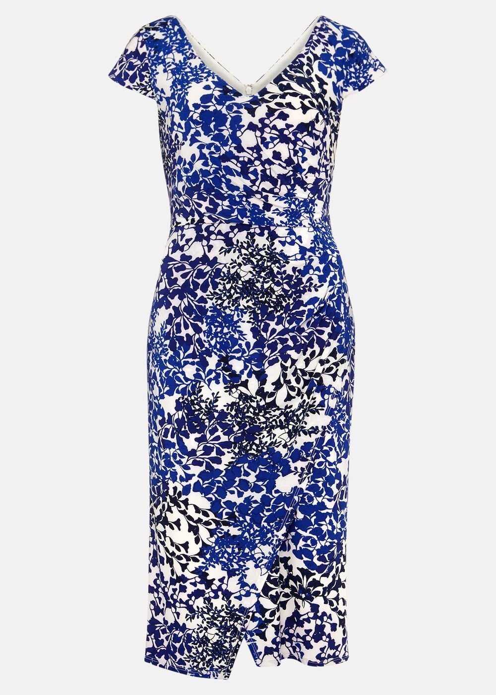 Arielle Contrast Print Jersey Dress Cerulean/Almond