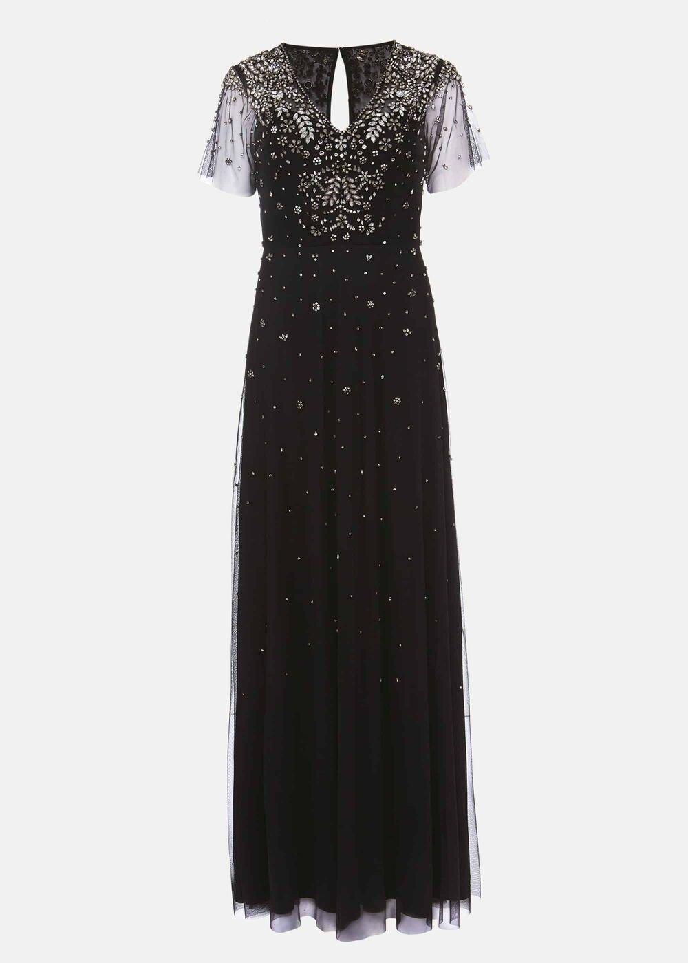 Pascale Jewelled Tulle Dress Black