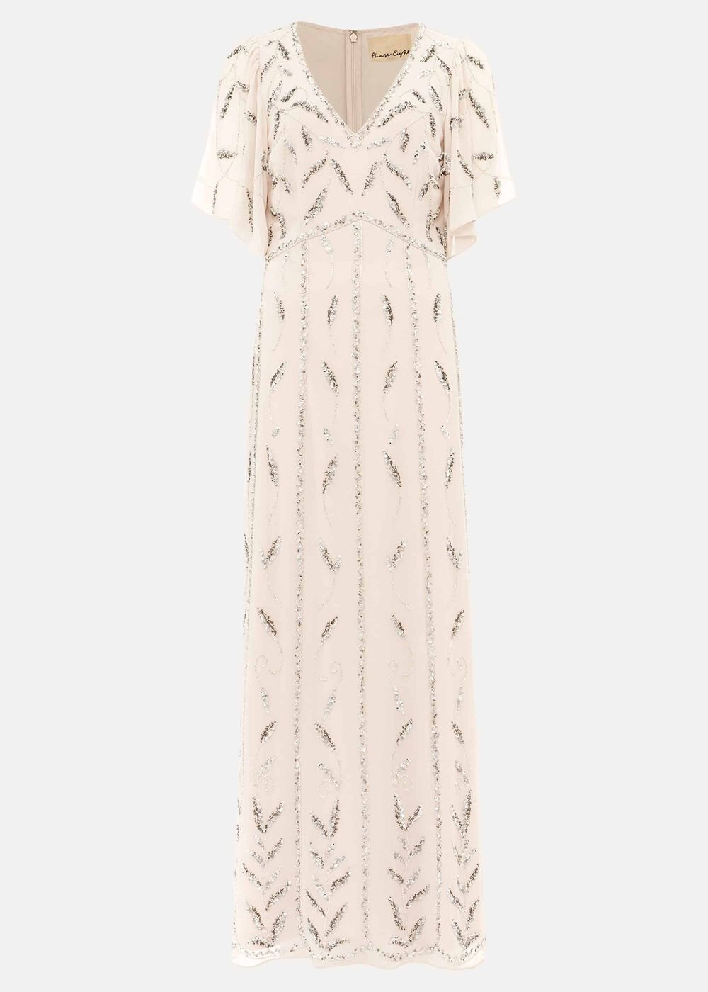 Meredith Embellished Leaf Dress Pearl