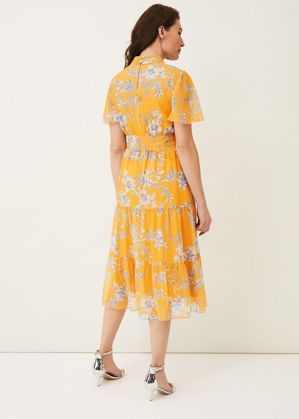 Emmalyn Tiered Georgette Dress Canary