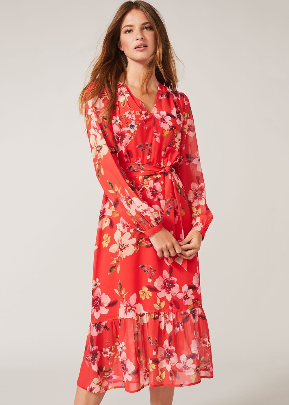 Bernadette Tiered Chiffon Dress Kingfisher/Ivory