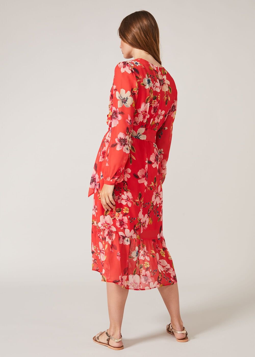 Bernadette Tiered Chiffon Dress Kingfisher/Ivory