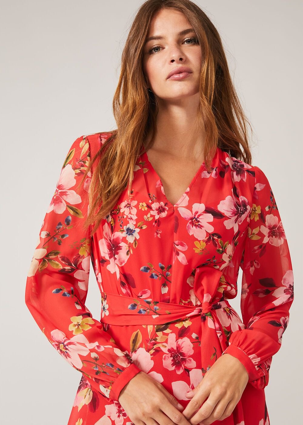 Bernadette Tiered Chiffon Dress Kingfisher/Ivory