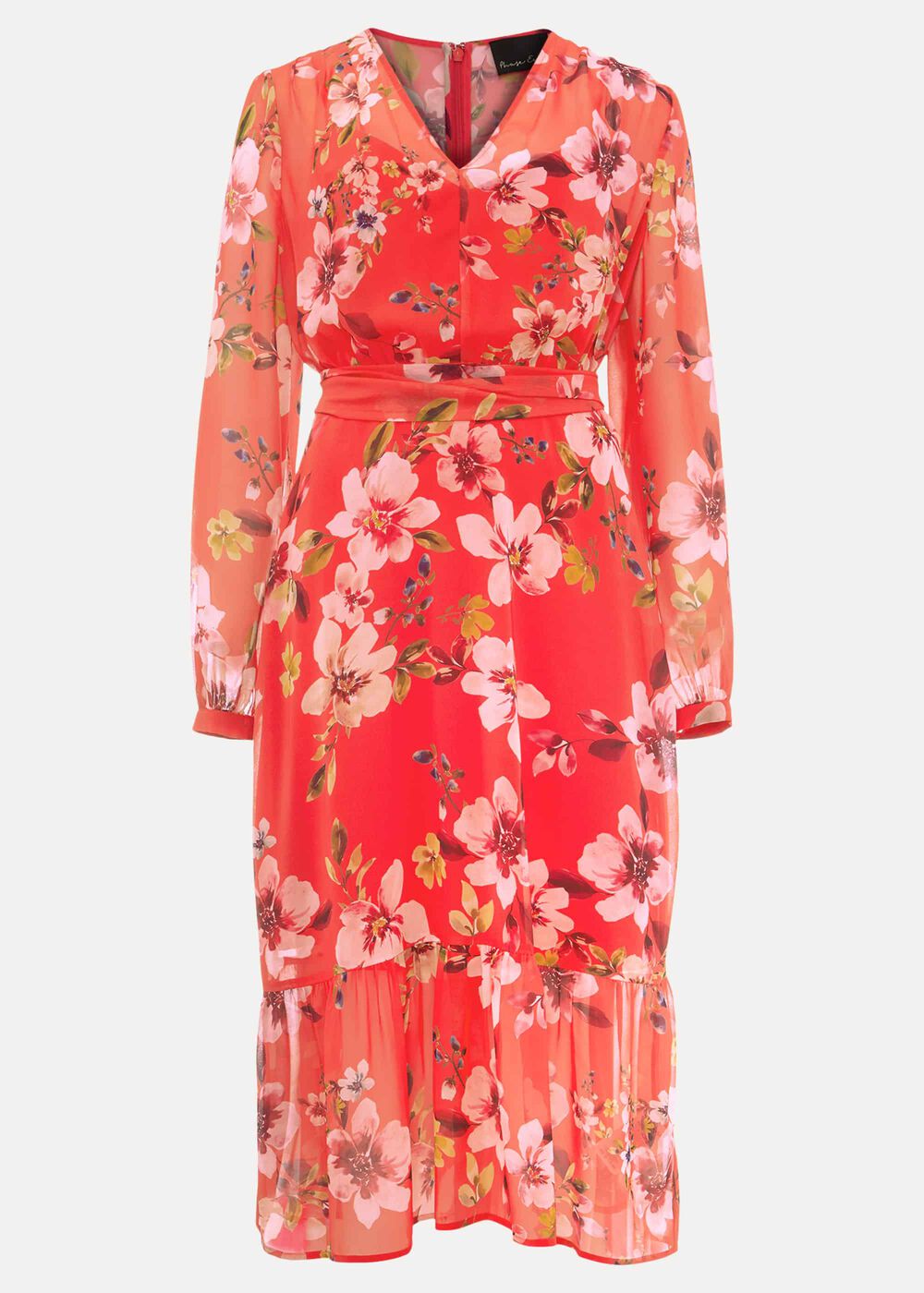 Bernadette Tiered Chiffon Dress Kingfisher/Ivory