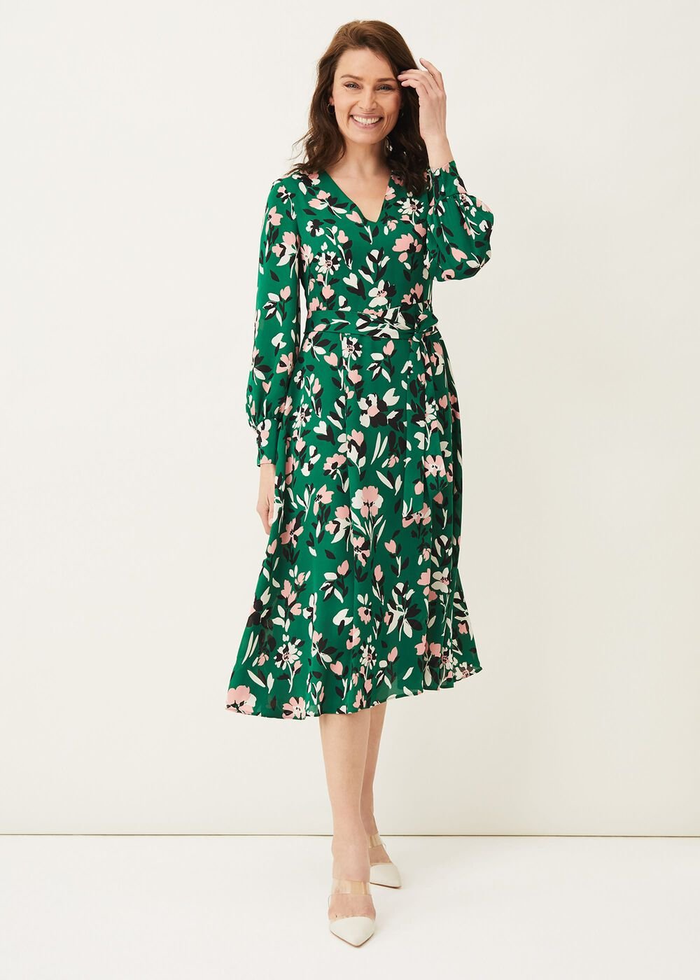 Emmy Floral Dress Jade/Multi