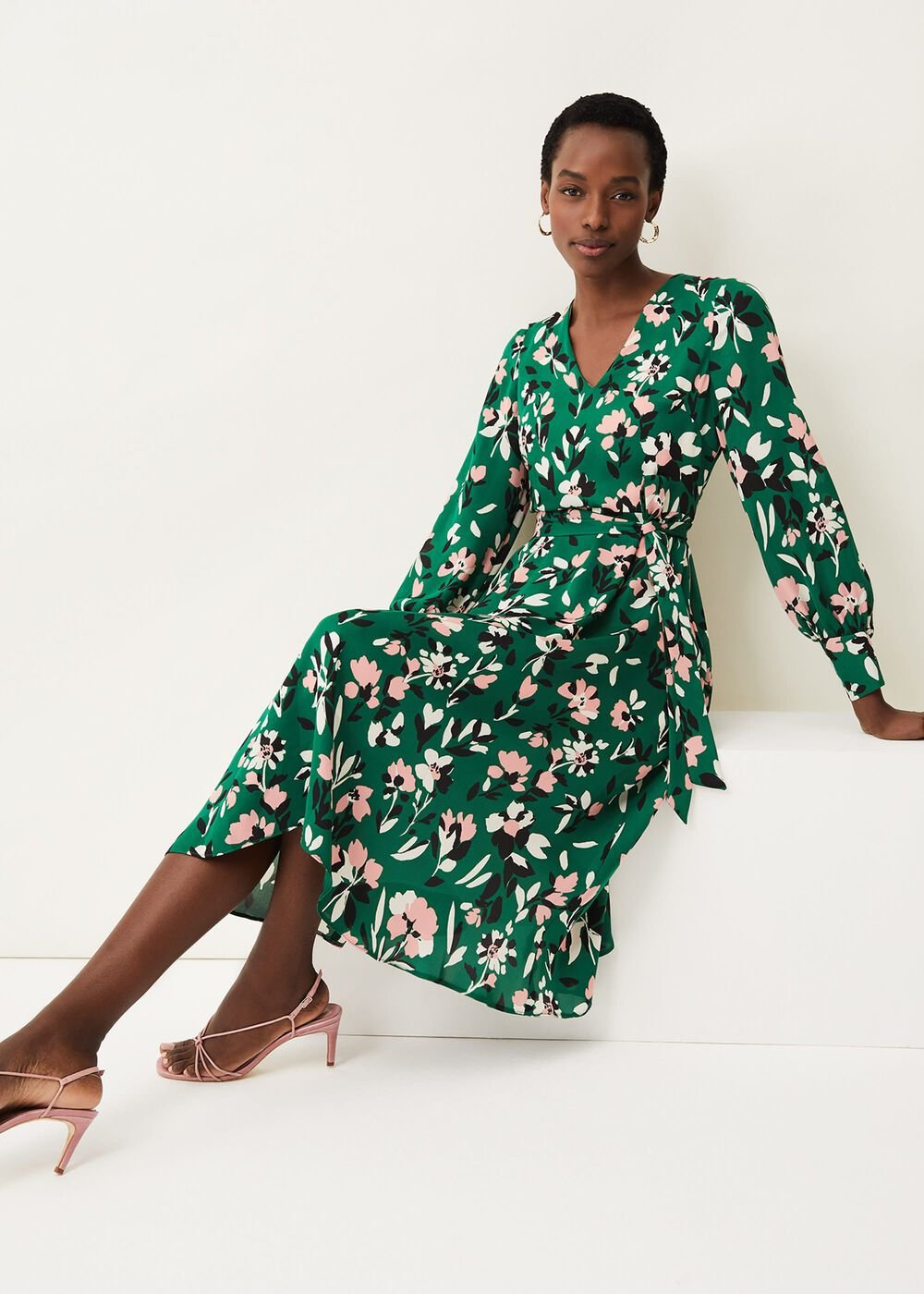 Emmy Floral Dress Jade/Multi
