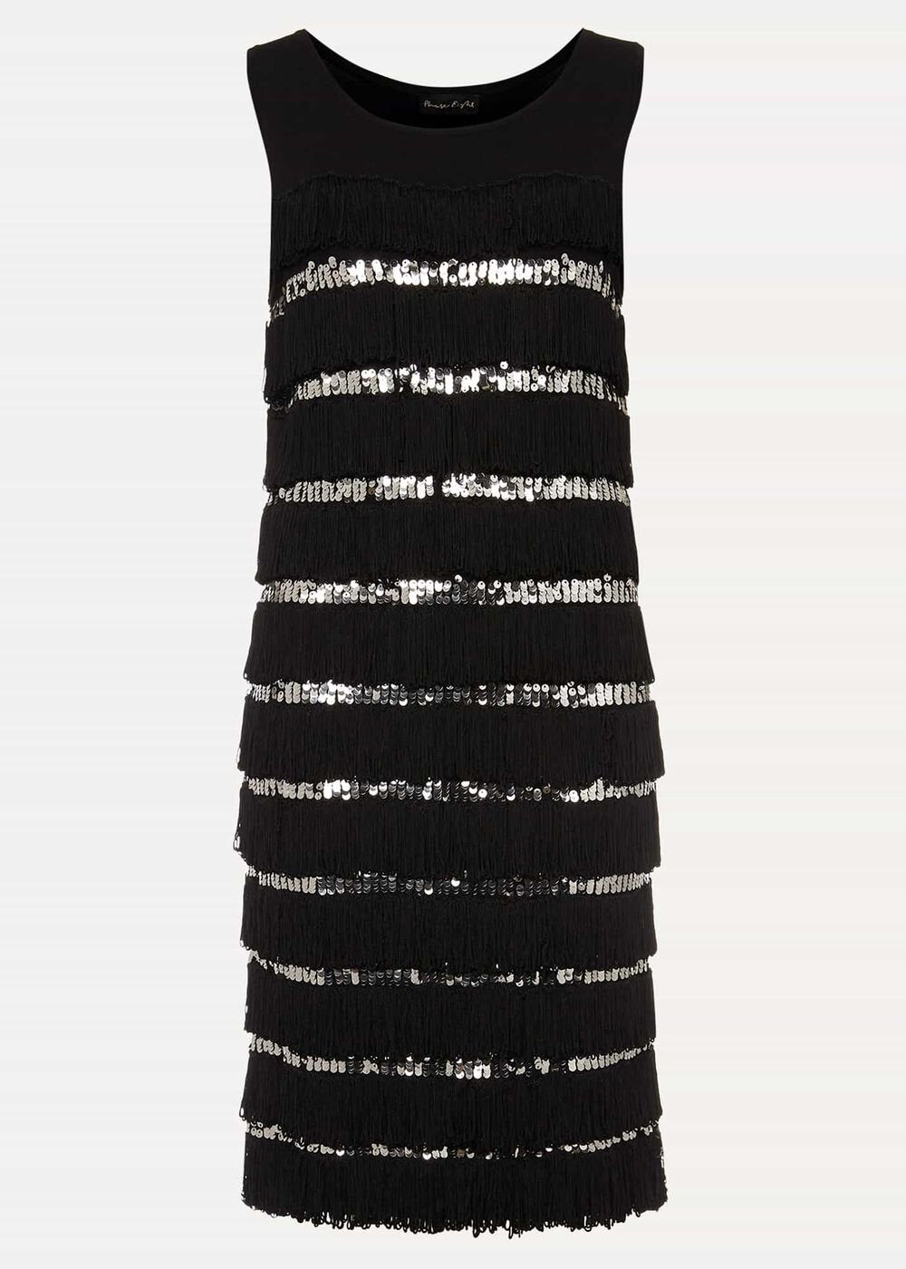 Sofianne Sequin Fringe Dress Black