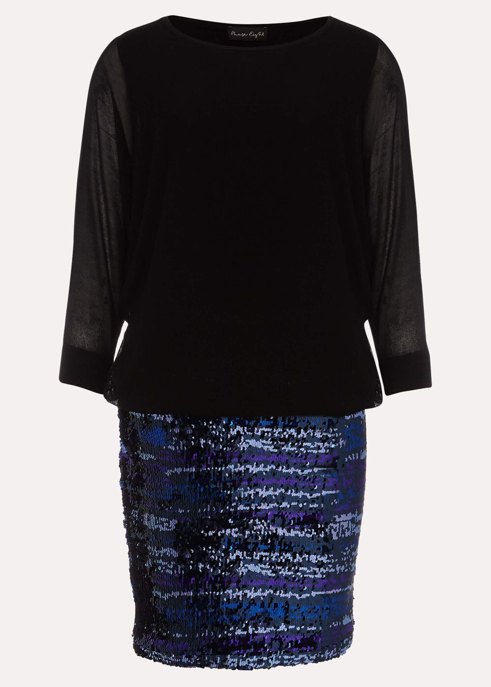 Geonna Sequin Knitted Dress Cobalt