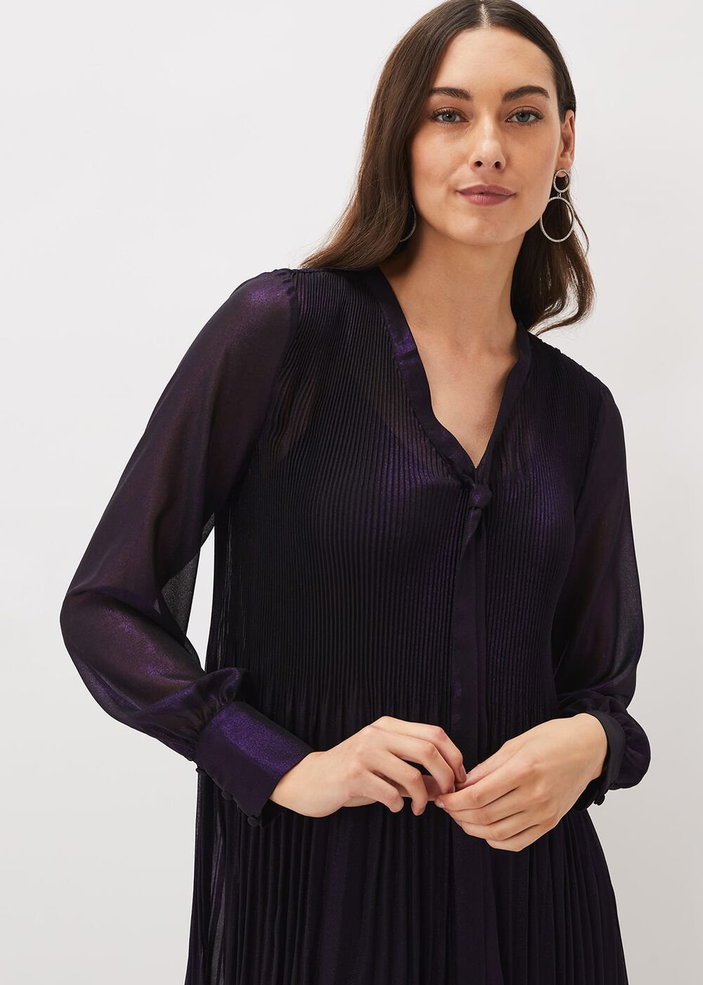 Lyra Metallic Dress Purple