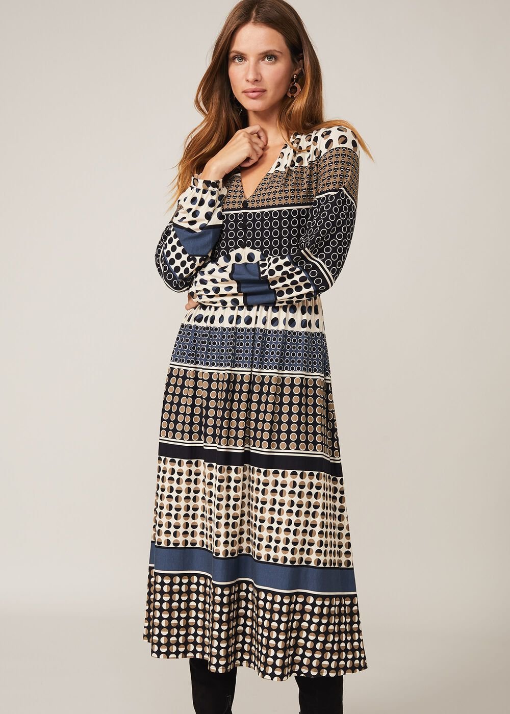 Jacinta Spot Print Dress Black Multi