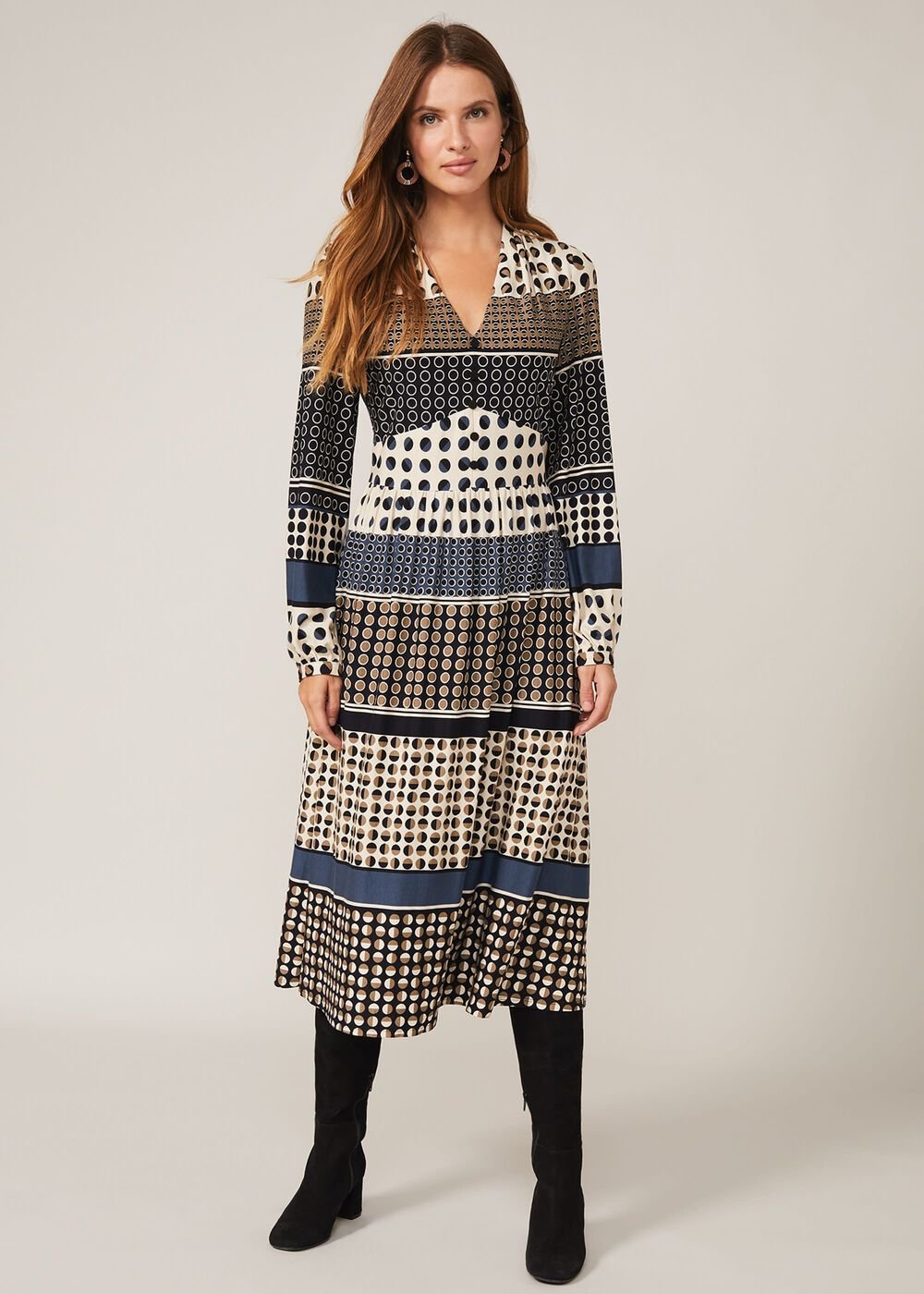 Jacinta Spot Print Dress Black Multi