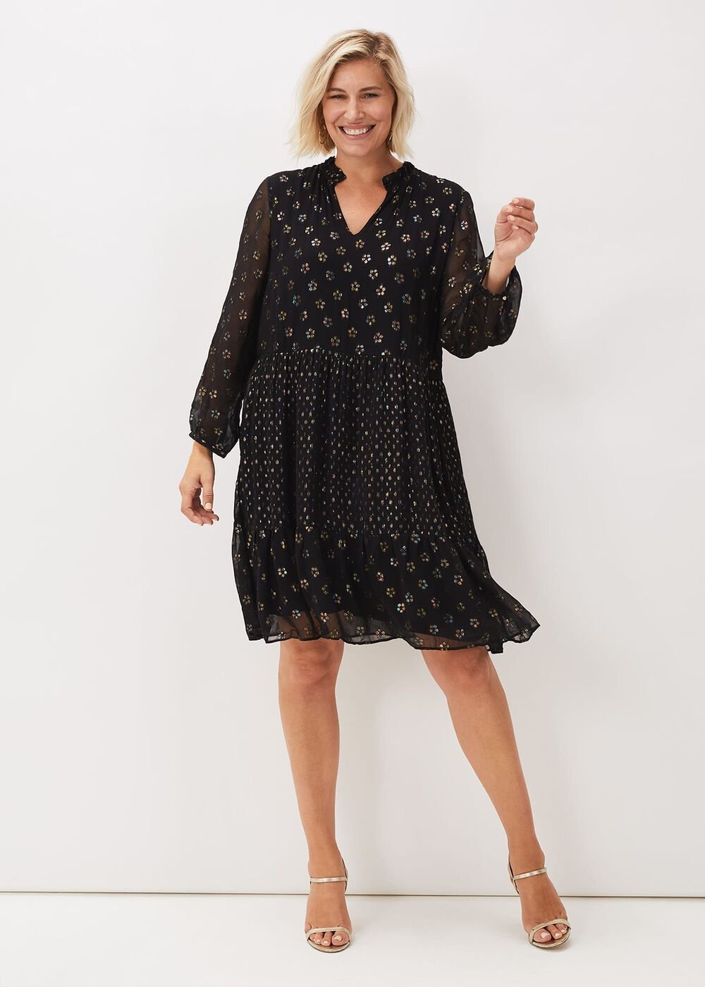 Sarah Sparkle Jacquard Dress Black Multi