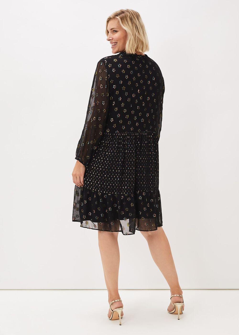 Sarah Sparkle Jacquard Dress Black Multi