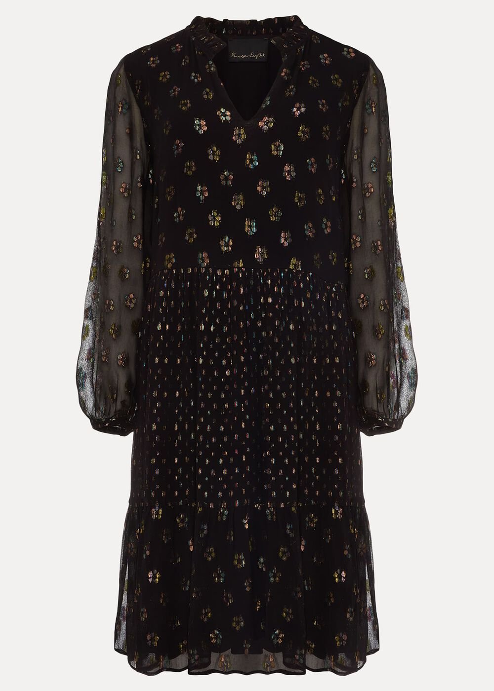 Sarah Sparkle Jacquard Dress Black Multi