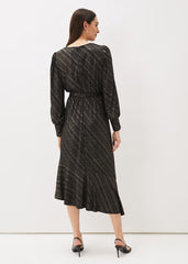 Clairette Asymmetric Sparkle Dress Black