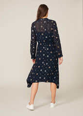 Eve Embroidered Spot Dress Navy Multi