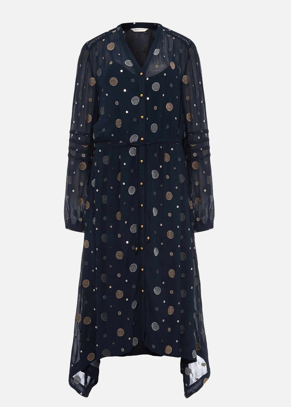 Eve Embroidered Spot Dress Navy Multi
