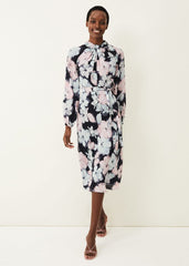 Ella Floral Print Dress Navy Multi