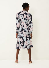 Ella Floral Print Dress Navy Multi