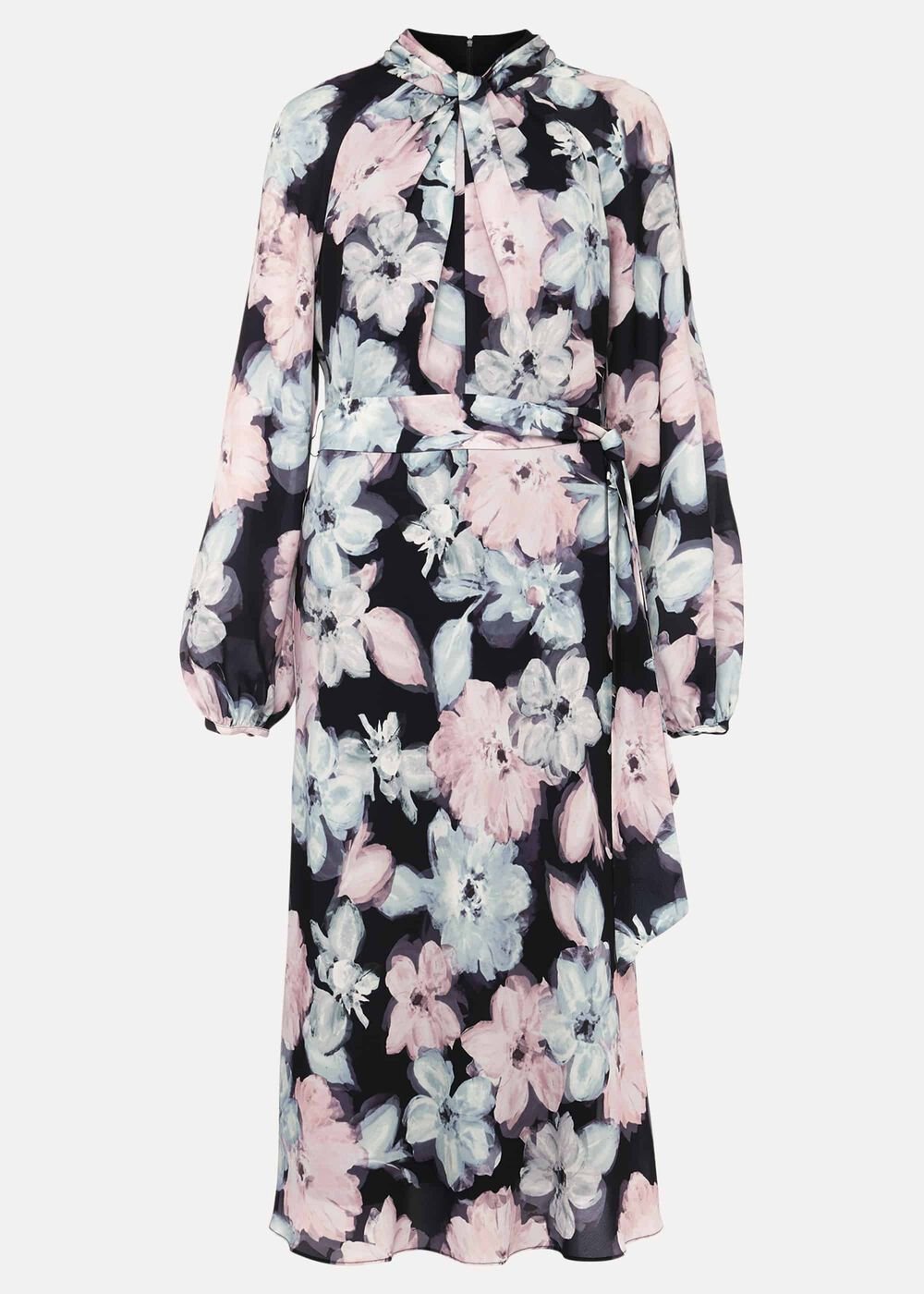 Ella Floral Print Dress Navy Multi