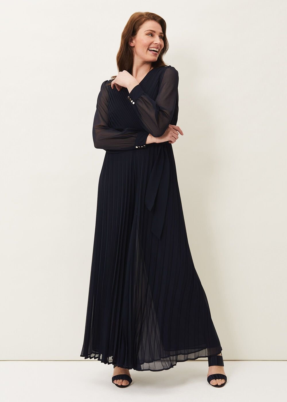 Phoebe Pleated Jumpsuit Navy