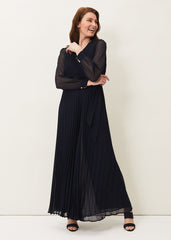 Phoebe Pleated Jumpsuit Navy