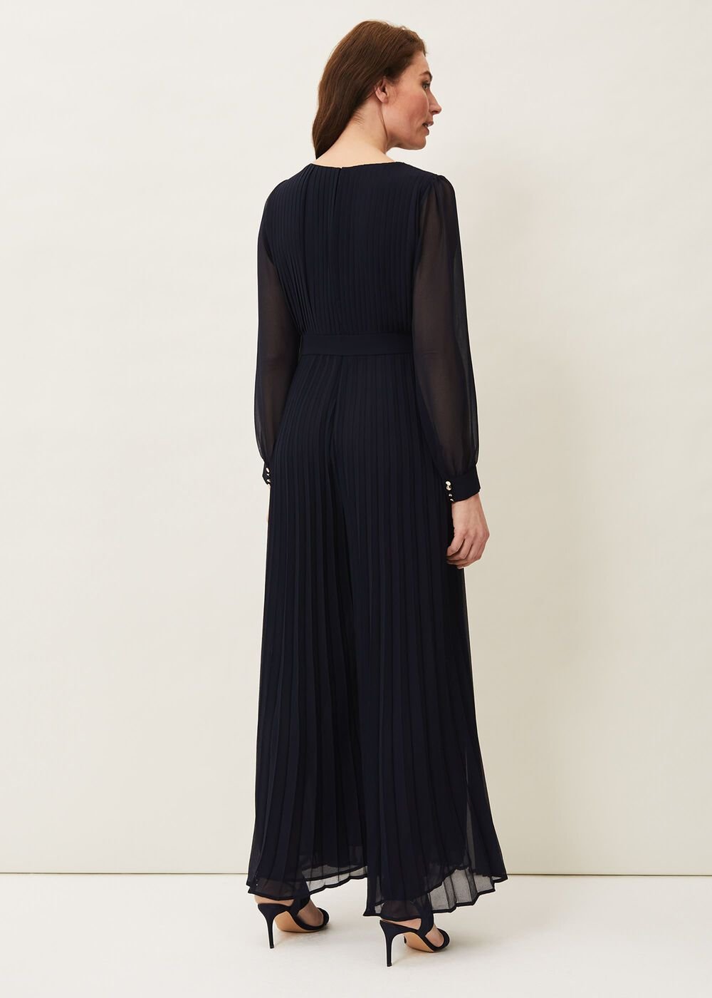 Phoebe Pleated Jumpsuit Navy