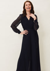 Phoebe Pleated Jumpsuit Navy