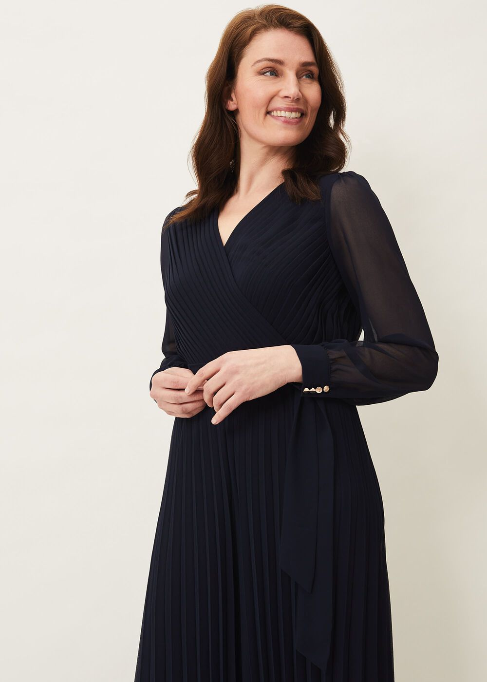 Phoebe Pleated Jumpsuit Navy