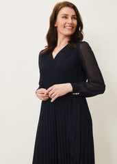 Phoebe Pleated Jumpsuit Navy