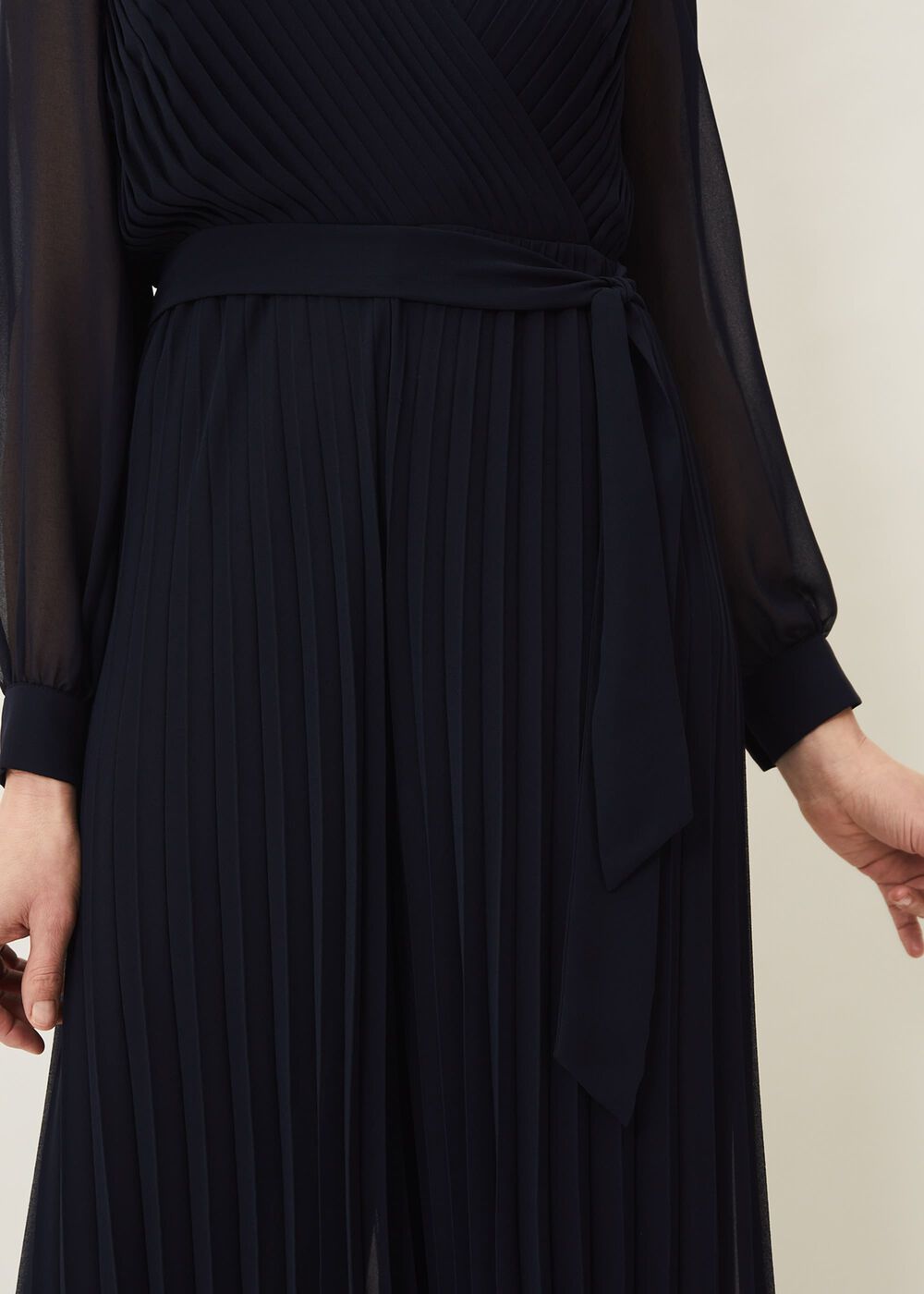 Phoebe Pleated Jumpsuit Navy