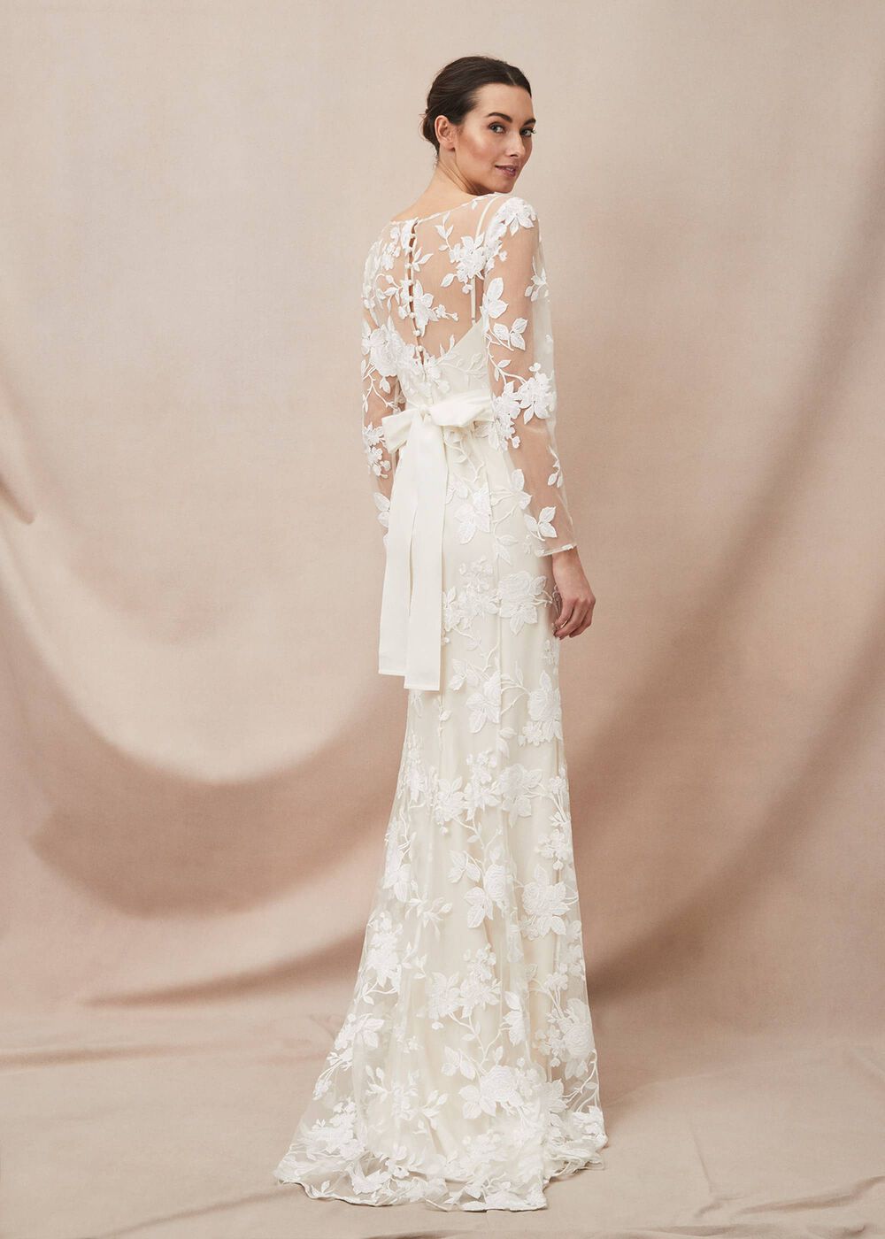 Saffron Lace Wedding Dress Almond