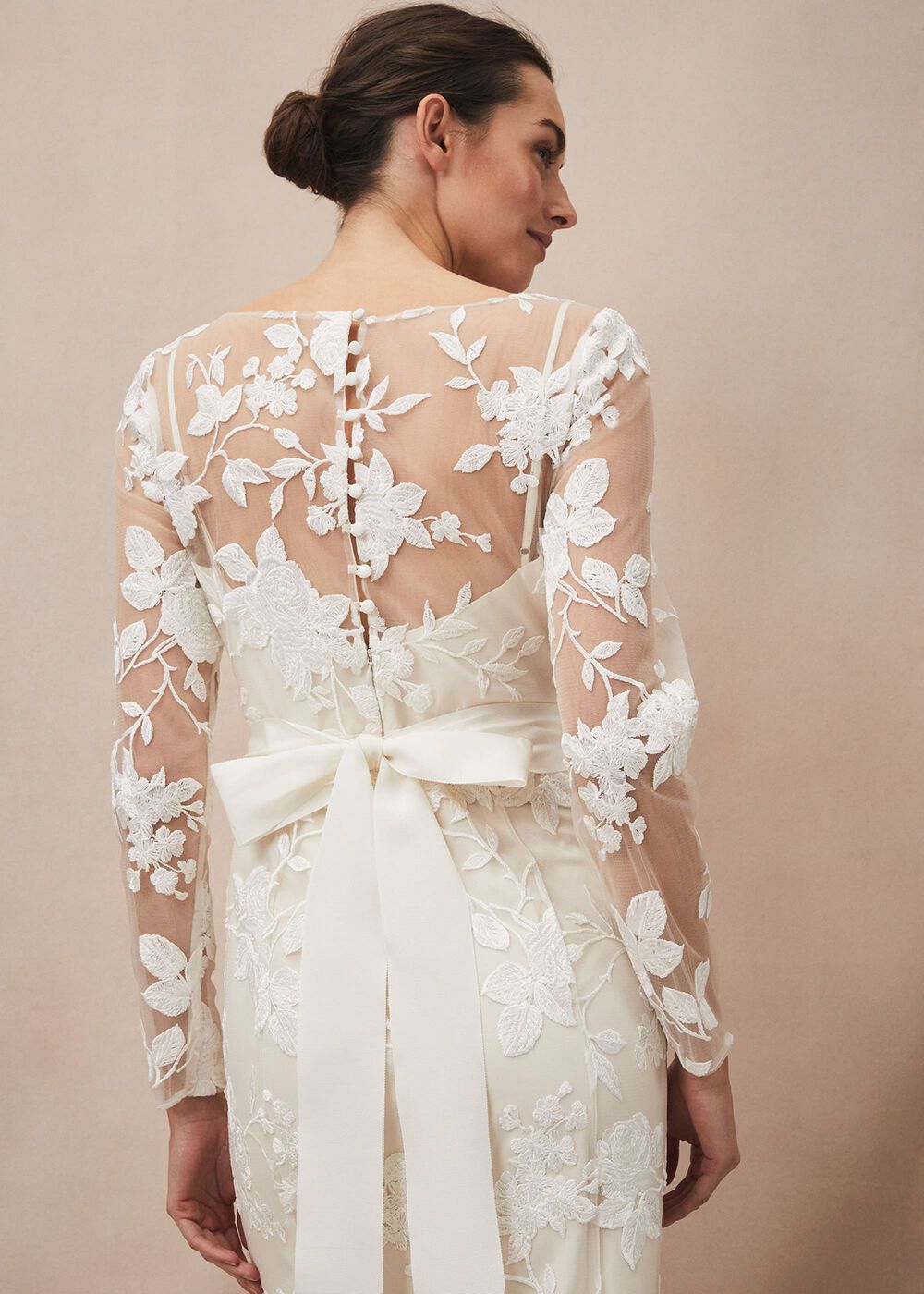 Saffron Lace Wedding Dress Almond