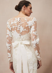 Saffron Lace Wedding Dress Almond