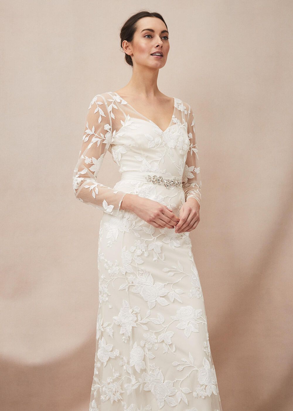 Saffron Lace Wedding Dress Almond