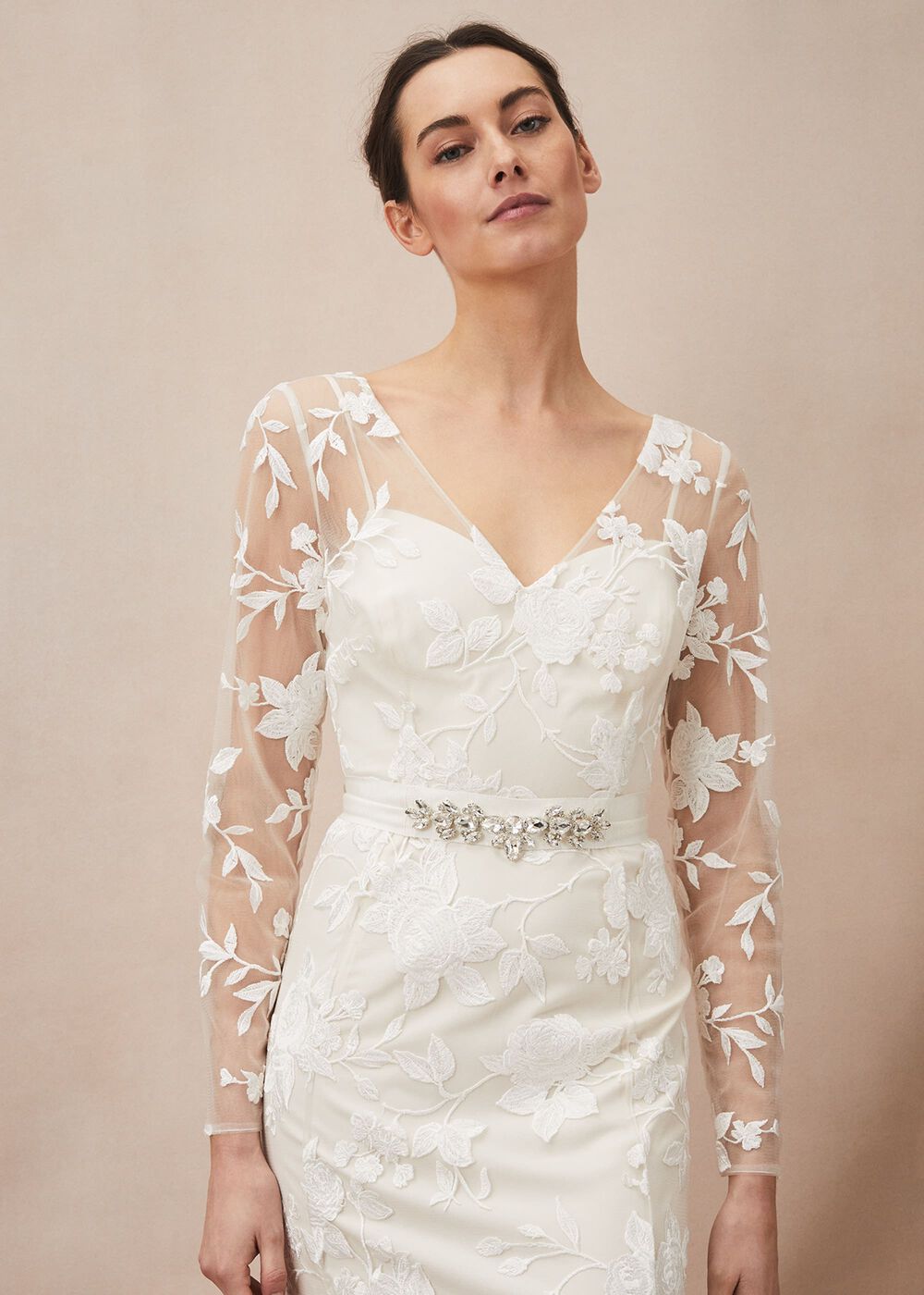 Saffron Lace Wedding Dress Almond