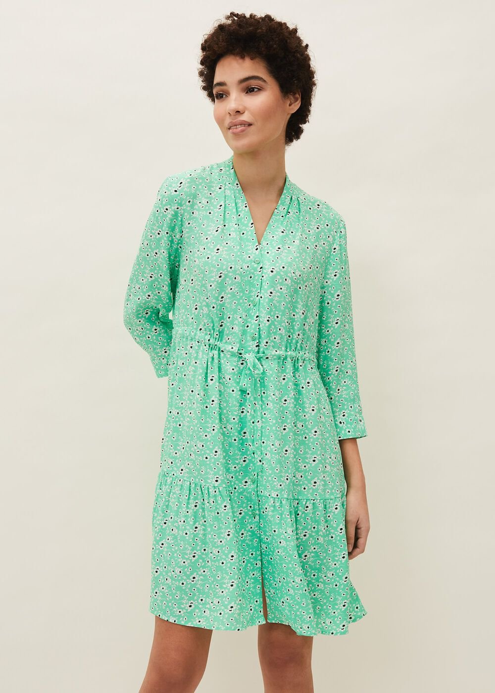 Diana Floral Swing Dress Green