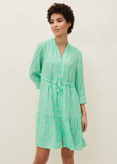 Diana Floral Swing Dress Green